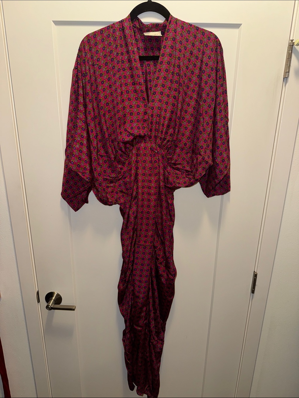 🆕 Gorgeous Sissel Edelbo 100% Silk Kimono Maxi Dress. S/M. NWOT!🔥🔥